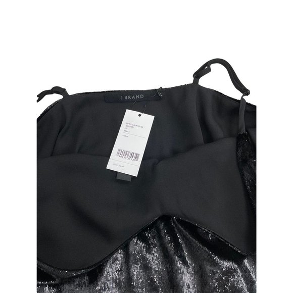 J.BRAND BLACK VELVET MINI SLIP DRESS - Picture 6 of 6
